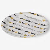 Happy Chicken Country Farm Animal Muster Pappteller (Schrägansicht)