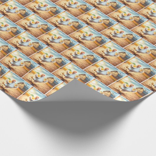 Happy Chicken Dancing Geschenkpapier (Ecke)