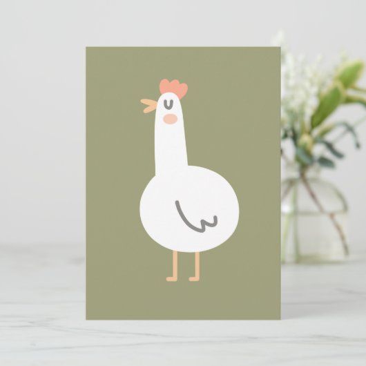 Happy Chicken Einladung (Stehend Vorderseite)