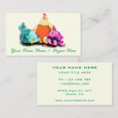 Happy Chicken Farm Funny Business Card Vorlage Visitenkarte (Vorne/Hinten)