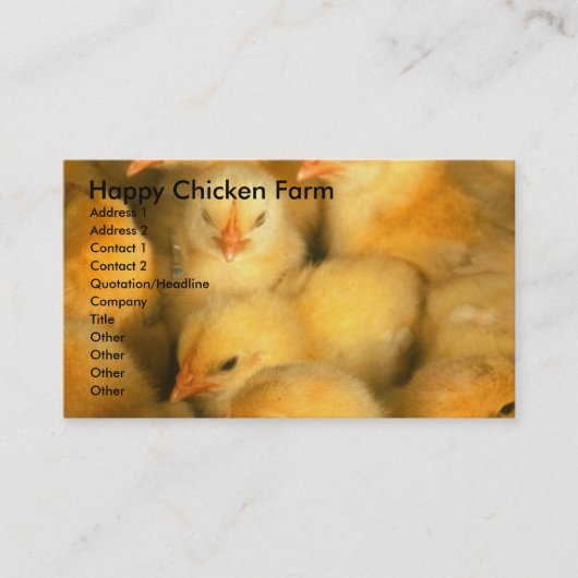 Happy Chicken Farm Visitenkarte (Vorderseite)