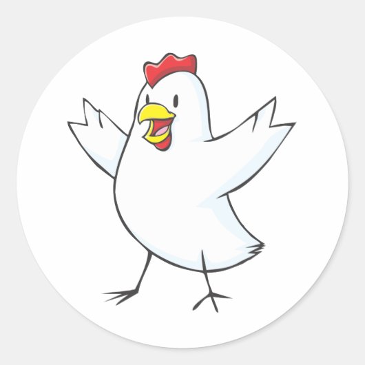 Happy Chicken Hen Cartoon Runder Aufkleber (Vorderseite)