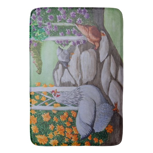 Happy Chicken Park Badematte (Vorderseite Vertikal)