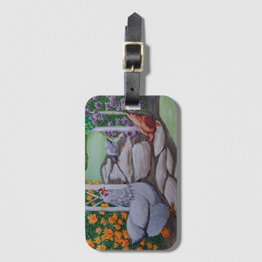 Happy Chicken Park Gepäckanhänger (Vorderseite Vertikal)