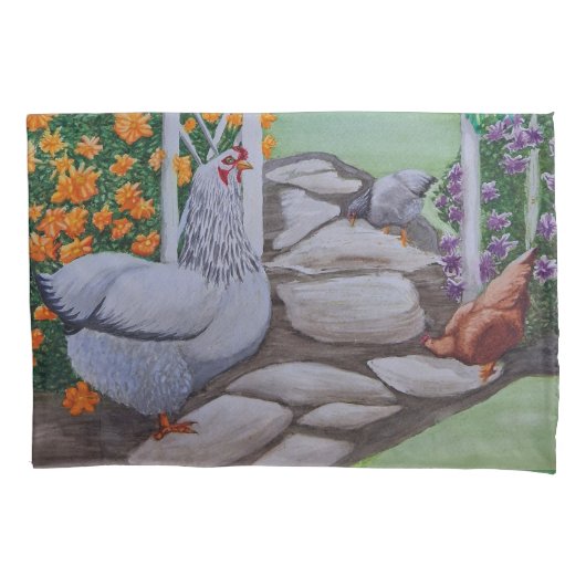 Happy Chicken Park Kissenbezug (Vorderseite)