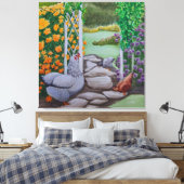 Happy Chicken Park Leinwanddruck (Insitu (Schlafzimmer))