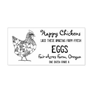 Happy Chickens Ei Karton Briefmarke Gummistempel
