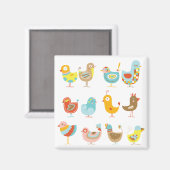 Happy Chickens Magnet (Vorderseite/Rückseite)