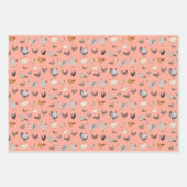 Happy Chickens Wrapping Paper Flat Sheet Set 3 Geschenkpapier Set (Vorderseite 2)