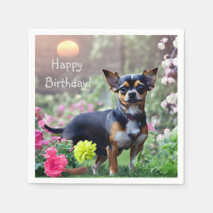 Happy Chihuahua Birthday Paper Napkins Serviette