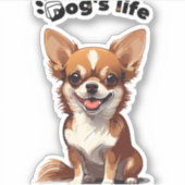 Happy Chihuahua – Cute Design for Dog Lovers Aufkleber (Vorderseite)