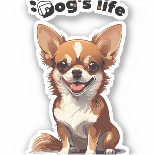 Happy Chihuahua – Cute Design for Dog Lovers Aufkleber (Vorderseite)