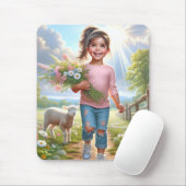 Happy Child with Lamb Mousepad (Mit Mouse)