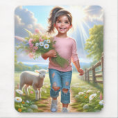 Happy Child with Lamb Mousepad (Vorne)