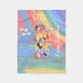 Happy Children and Rainbow Fleece Blanket (Vorderseite)