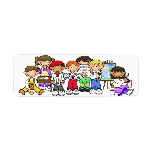 Happy Children Artists Zeichnen Zeichnend Sticker (Vorne)