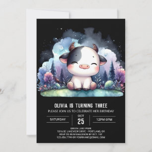 Happy Children Cow Geburtstag Einladung