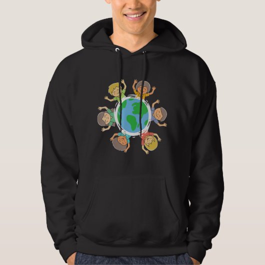 Happy Children Environmental Protection Earth Day Hoodie (Vorderseite)