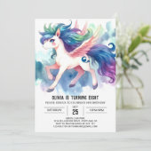 Happy Children Horse Birthday Einladung (Stehend Vorderseite)