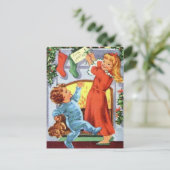 Happy Children in Pajamas zu Weihnachten Strumpfs (Stehend Vorderseite)