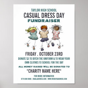 Happy Children, Lässig Dress Day Fundraiser Advert Poster