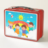 Happy Children Metall Brotdose (Rückseite)