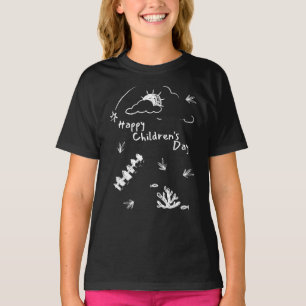 Happy Children's Day Black T - Shirt Graphic T-Shi
