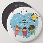 Happy Children's Day Button (Vorne & Hinten)