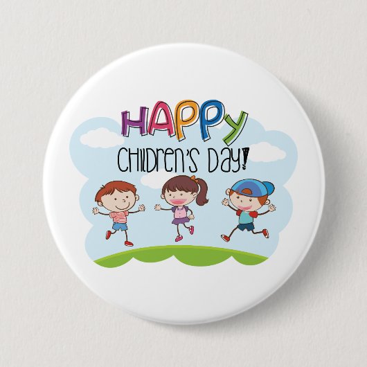 Happy Childrens Day Kids Celebration Button (Vorderseite)