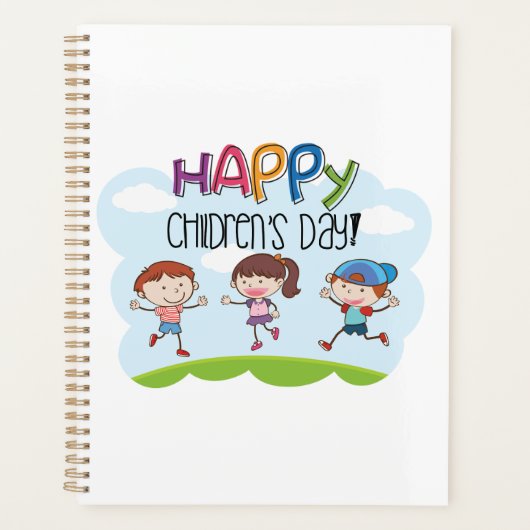 Happy Childrens Day Kids Celebration Planer (Vorderseite)