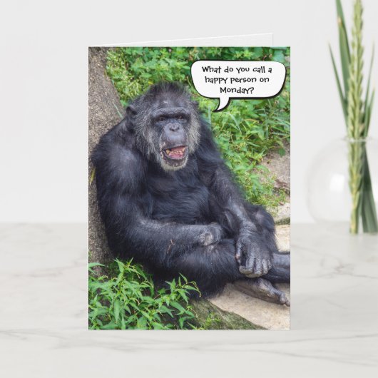 Happy Chimpanzee Pensionierung Spaß Karte (Vorderseite)