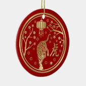 Happy China New Year of the Tiger Keramik Ornament (Rechts)