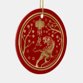 Happy China New Year of the Tiger Keramik Ornament (Rechts)