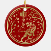 Happy China New Year of the Tiger Keramik Ornament (Hinten)