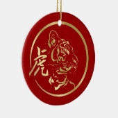 Happy China New Year of the Tiger Keramik Ornament (Rechts)