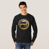 Happy Chinese Lunar New Year 2024 Gold DRAGON Long T-Shirt (Vorne ganz)