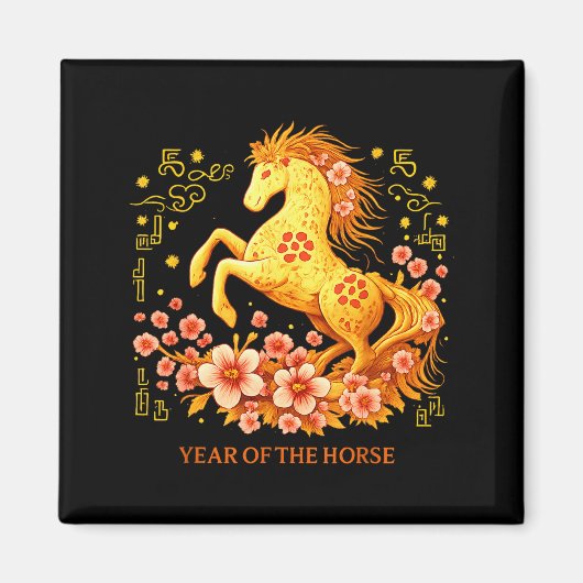 Happy Chinese Lunar New Year 2026 Year Of The Hors Magnet (Vorne)