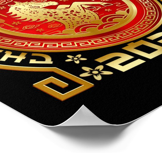 Happy Chinese Lunar New Year 2026 Zodiac Year Of T Poster (Ecke)