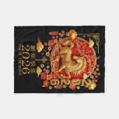 Happy Chinese Lunar New Year Of The Horse 2026  Fleecedecke (Vorderseite (Horizontal))