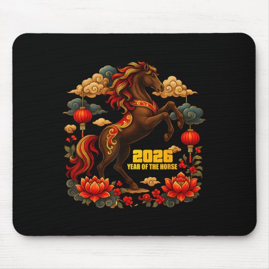 Happy Chinese Lunar New Year Of The Horse 2026 Mousepad (Vorne)