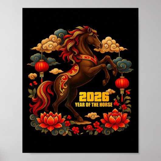 Happy Chinese Lunar New Year Of The Horse 2026 Poster (Vorne)