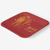 Happy Chinese Lunar New Year Pappteller (Gewinkelt)