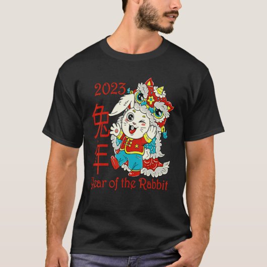 Happy Chinese New Year 2023 Year of the Rabbit Dra T-Shirt (Vorderseite)