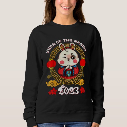 Happy Chinese New Year 2023 Year Of The Rabbit Hor Sweatshirt (Vorderseite)