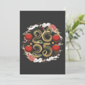 Happy Chinese New Year 2025 Schlangenkultur Einladung (Stehend Vorderseite)