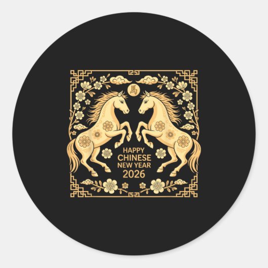 Happy Chinese New Year 2026 Tee Lunar New Year Of Runder Aufkleber (Vorderseite)
