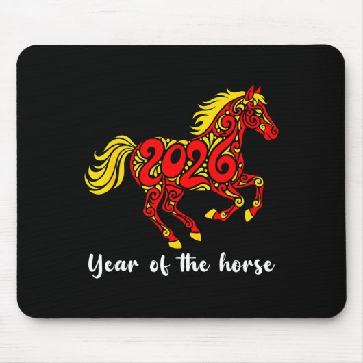 Happy Chinese New Year 2026 Year Of The Horse Horo Mousepad (Vorne)