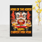 Happy Chinese New Year 2026 Year Of The Horse Kid Karte (Gelbe Blume)