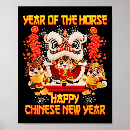 Happy Chinese New Year 2026 Year Of The Horse Kid Poster (Vorne)