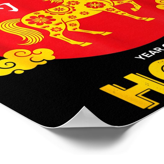 Happy Chinese New Year 2026 Year Of The Horse Poster (Ecke)